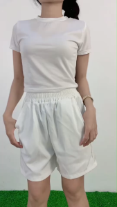 ชุดเซ็ตแฟชั่นสุดเท่ เสื้อยืดลายเสือผ้าดีใส่สบายแมตช์กับกางเกงขาสั้น