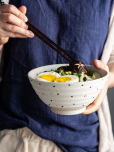 Large Size Ceramic Bowl Japanese Style Creative Home Use Noodle Soup Salad Ceramic Bowl Lototo Vintage Style Dining Utensils