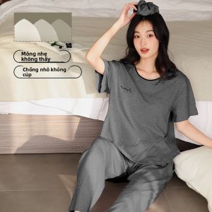 Bộ đồ ngủ nữ MiiOW Cat Person kiểu tay ngắn có đệm ngực đơn giản thoải mái