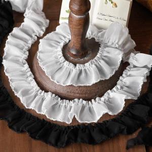 ตกแต่งขอบกระโปรงผ้าชีฟองลูกไม้ริบบิ้น 3 ซม. ขอบคลื่นฟันสุนัข ขอบกระโปรงโลลิต้า วัสดุ DIY เครื่องประดับเสื้อผ้า