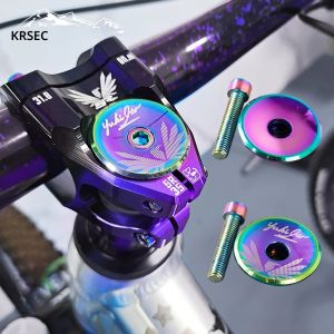 KRSEC จักรยานจักรยานอลูมิเนียมชุดหูฟังหมวก Rainbow Road MTB จักรยานอุปกรณ์เสริมชุดหูฟังฝาครอบด้านบน
