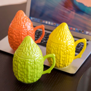 หมอนอกราย ถ้วยน้ำแตงโมขมสำหรับห้องแก้วเซรามิคลายสร้างสรรค์นมรูปม้าคู่แก้วกาแฟสำนักงานน่ารักกรัม