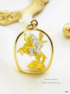 จี้้เทพเจ้ากวนอูเลี่ยมกรอบหุ้มทองคำแท้หนาพิเผศษ