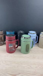 Gelas Gagang Kaca & Gelas Shell 500 ML Warna Gelap & Terang dalam Kemasan Box Rustic