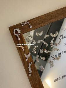 Yifannail [Inlaid Zircon] Butterfly Pendant ~ Camellia Pile of Rhinestone Ball Materials Nail Ornament R11