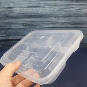 Thinwall BENTO / kotak makan sekat 3/4/star/ tutup bening anti bocor foodgrade Bpa free tempat makan hokben 25 pcs