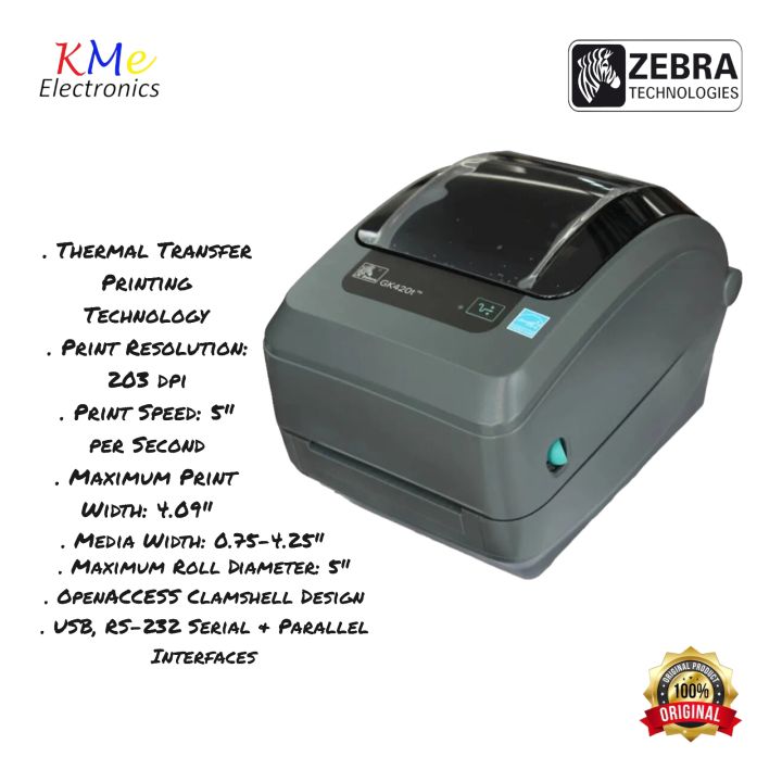 Original Zebra Gk420t Thermal Transfer Advanced Desktop Printer Refurbished Awb Printer 5676