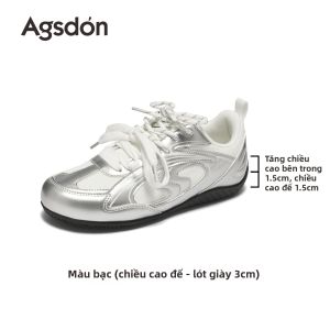 Agsdon | Giày Thể Thao Nữ Đế Dày Kiểu Múa Ba Lê Thông Khí Bạc