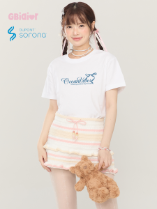 Gbiaior | Sweet Collegiate Style Bow Letter Print T-shirt