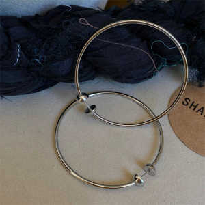 Trendy Silver Hoop Earrings Large Circle Titanium Steel Non-fading Metal Fashion Jewelry Womens Accessory Rock Vicci Brand