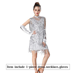 ใหม่เต้นรําละตินพู่เงา กระโปรง ผู้ใหญ่ Cha Cha ฝึก ชุดสูท เต้นรําการแข่งขัน ผู้หญิง กีฬา/โยคะ/ฟิตเนส/ละตินเต้นรําชุด