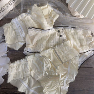 Healing Sweet Cherry Story Lianfeng Youyun Ultra Soft Triangle Panties Yellowish Green Princess Style mid Waist Underwear