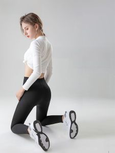 กางเกงโยคะเอวสูง ผ้าไนลอน ทรงสลิมฟิต สำหรับผู้หญิง กางเกงว่ายน้ำสไตล์ปลาฉลาม ใส่ในฤดูใบไม้ผลิและฤดูใบไม้ร่วง กางเกงขายาว