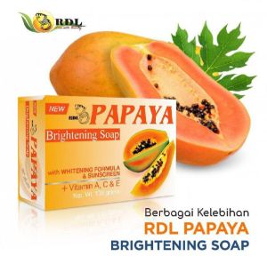LUSINAN / 12 PCS SABUN PAPAYA RDL BRIGHTENING SOAP 135 GRAM ASLI 0RI SABUN PEPAYA BPOM RESMI