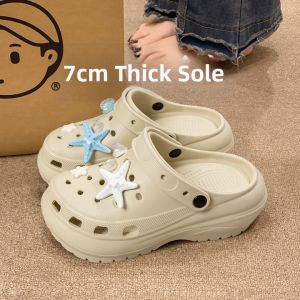 TZLDN | Thick Sole Platform Hole Shoes Slip-Ons Summer Outdoor Wear