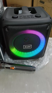 BRODU 6.5 inch Big Karaoke Bluetooth Speaker with Wireless Mic 4inch/6.5inch LED RGB Lights Strong Bass Wireless Speaker Portable Boombox Speakers with Wireless Micphone