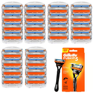 Gillette | Gillette Fusion 5 Razor Set 1 Handle 25 Cartridges 5 Ultra-Thin Blades Lubrication Strip Back Trimmer