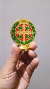 St. Benedict Medal with Stand for Car: A Metal Car Accessory