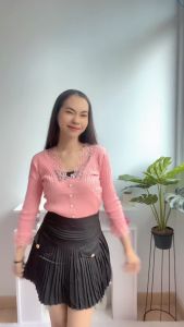 [Basica Moda] 23026 Atasan Top Baju Blouse Wanita Ardenia Rajut Import