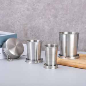 Portable Stainless Steel Foldable Cup 75ml/150ml/250ml Outdoor Travel Collapsible Coffee Mug Telescopic  Hiking Camping Water