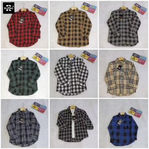 GK021 Kemeja Anak Laki Laki Bahan Flanel Premium Kemeja Anak Kasual Trend Atasan 2024 Terbaru