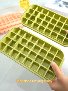 Upgraded One Button Release Ice Cube Tray with Lid & Bin Large Capacity Stackable Tiny Ice Molds for Freezer