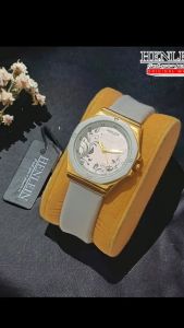 HENLEIN Jam Tangan Wanita Original Bergaransi Motif Batik Elegan Tali Silikon HW-6009 Grey