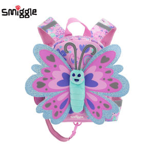 Australia Original Smiggle Childrens New Schoolbag Baby Shoulder Backpack kindergarten pink butterfly Small class Girls Bags