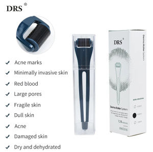 DRS 128 Derma Roller Microneedling Roller Titanium Needling Mesotherpy Derma Roller for Beard Roller Scalp Roller Face Roller Microneedling Roller for Women and Men