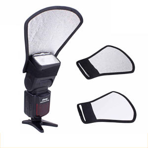 Universal 2-in-1 Flash Diffuser Softbox Photo Flash Light Silver White Reflector Photography for Canon Nikon Olympus Camera