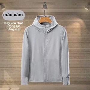 Áo Khoác Chống Nắng Ice Silk Mùa Hè Cho Nữ Áo Khoác Ngoài Mỏng Rộng Rãi Có Khóa Kéo Áo Khoác Ngoài Thường Ngày Chống Tia UV UPF50+