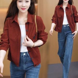 Fashionable Short Baseball Jacket Womens Spring Autumn Loose Slimming Shirt Stylish Premium Feeling Anti-Aging Outerwear