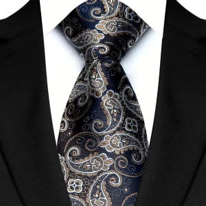 Luxury 8CM Mens Necktie Paisley Floral Ties For Man Jacquard Woven Business Party Accessories Neck Tie For Man