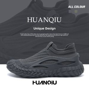 HUANQIU | Black Mesh Socks Shoes