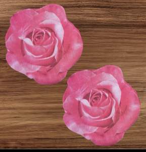 Party Dinner Napkin Serviette 3D Cut Out Shape - Colour Floral Rose Red Flower In Shape of Romantic Valentine [NSP145]