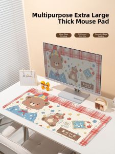 KALLDUN | Cute and Retro Big Bear Aesthetic Large Mouse Pad