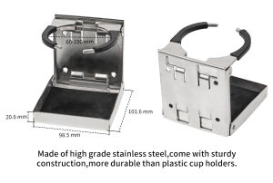 1 Pcs Marine Folding Drink Cup Holder 316 Stainless Steel for Marine Boat Car RV Yacht Adjustable Boat Accessories