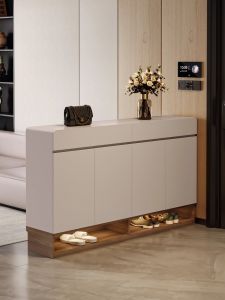 ZUNTONGGE | High-capacity Solid Wood Shoe and Partition Cabinet Combined Design Hall Storage