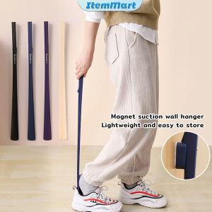 ItemMart Long Handle Professional Shoe Lifter Plastic Spoon Shape Magnetic Creative ShoeHorn