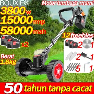 Kualitas premium Jerman BPX mesin potong rumput 48V2 baterai Daya tinggi 999900W 380000rpm/menit 12 aksesoris Baterai lithium kapasitas besar Dapat digunakan di rumput dan semak(mesin pomotong rumput Mesin Potong Rumput Baterai Mesin potong rumput listrik