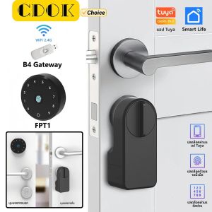 CDOK A1 Ultar smart lock รุ่น Tuya BT อุปกรณ์เสริม: ลายนิ้วมือ/รหัสผ่าน/ปลดล็อคระยะไกล WiFi การติดตั้งแบบไม่ต้องเจาะ
