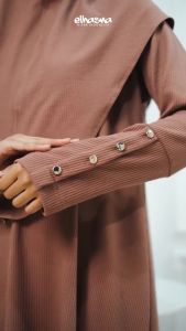 Gamis Wanita Set Hijab Syari, Gamis Polos Busui Friendly, Resleting Terbaru By ELHASNA