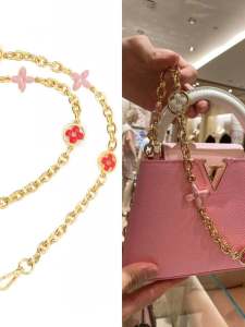 Decorative Four-leaf Clover Handbag Strap Extensions for LV Womens Bags Crossbody Strap Modifications with Chain