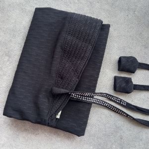 Hijab Instan Lasercut Pet Antem Jersey Jaguar/Jilbab Harian Simple Fuji Kombinasi Tali Permata