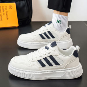 High-end Thick Sole Leather Sneakers for Teens