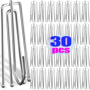 Dizoey 30PCS 4 Prongs Pinch Hooks Stainless Steel Curtain Pleated Hook Curtain Pinch Pleat Hooks Drapery Pins Curtain Decorative Accessories