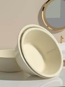 INS Cream Style Pure Color Washbasin Large Small Size Student Dormitory Feet-Washing Basin Thickened round For Home Plastic Washbasin