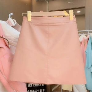 High Waist A-Line Mini Skirt Safety Pants Womens Versatile Short Skirt Spring 2023 Korean Style Anti-Aging PU Skirt