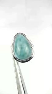 Cincin Batu Permata Natural Sky Blue Larimar Big Size