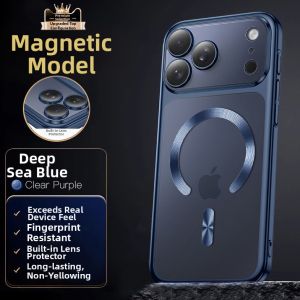 GUANBAINIAN | Matte Glass Flow Light Magnetic Full-body Shockproof Phone Case Ultra-thin